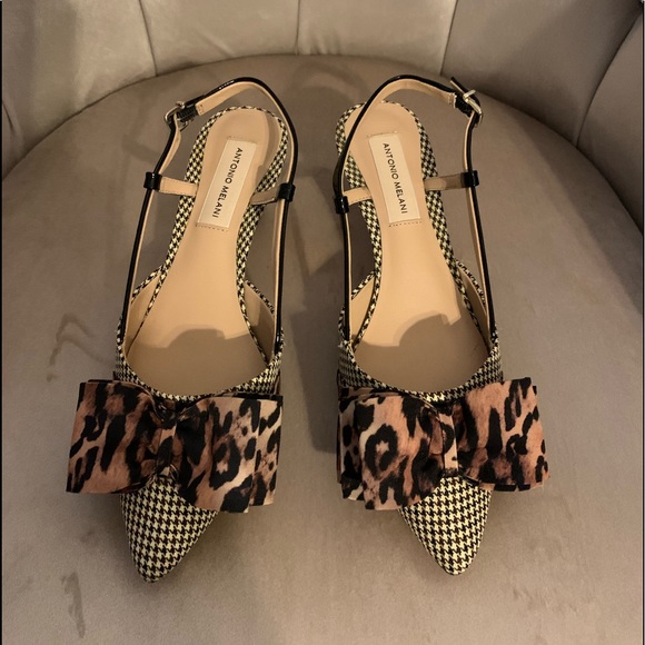Antonio Melani style Galorie color hounds tooth, with a leopard bow. - Picture 5 of 13